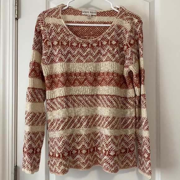 Lightweight Cream and Rose Colored Sweater